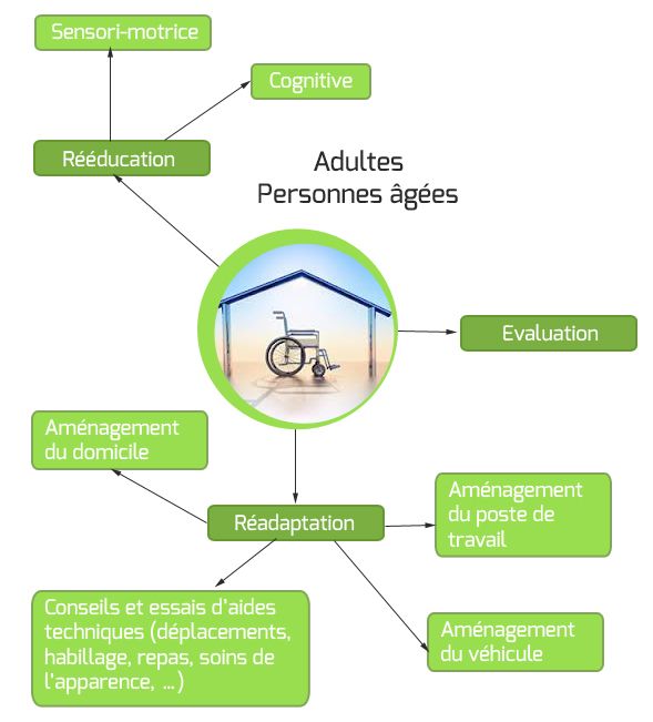 Schéma d'ergothérapie auprès des adultes et des personnes âgées